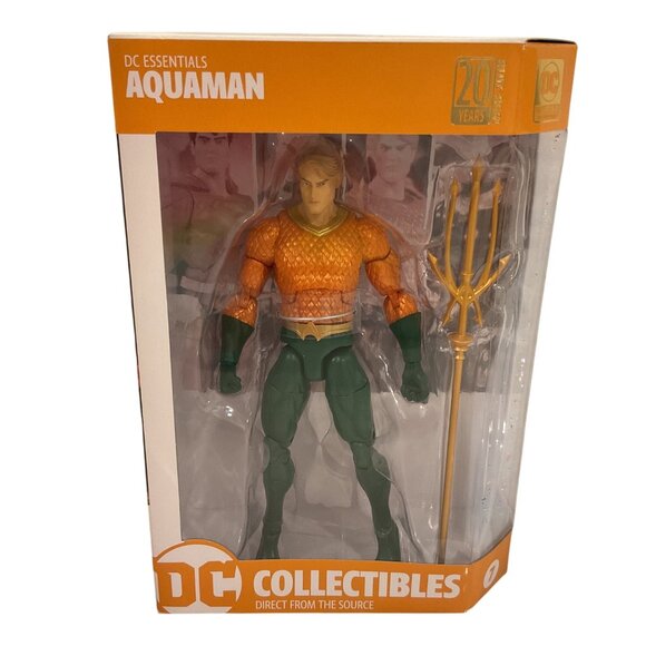 DC Essentials Aquaman Action Figure 7" Collectible With Trident & Box - Picture 1 of 9